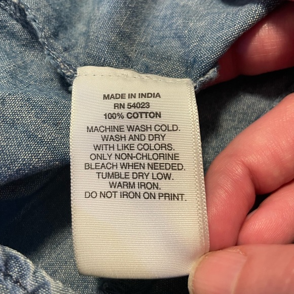 Chambray Button Front Dress - Picture 4 of 4